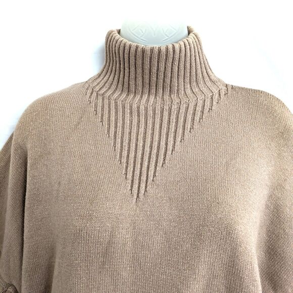 Fashion Nova Isla Taupe Fringed Mini Sweater Dress Size Small Heavy Knit - Picture 4 of 13